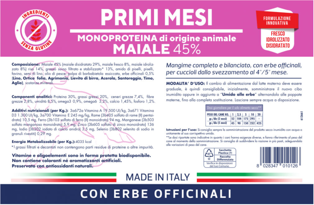 Vet Line Secco Cane Primi Mesi Maiale 12,5 Kg Vet Line Secco Cane Primi Mesi Maiale 12,5 Kg